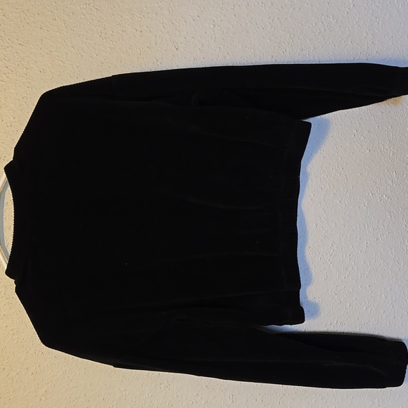 Garage Black Velvet Crewneck Long Sleeve Top Small - Picture 2 of 4